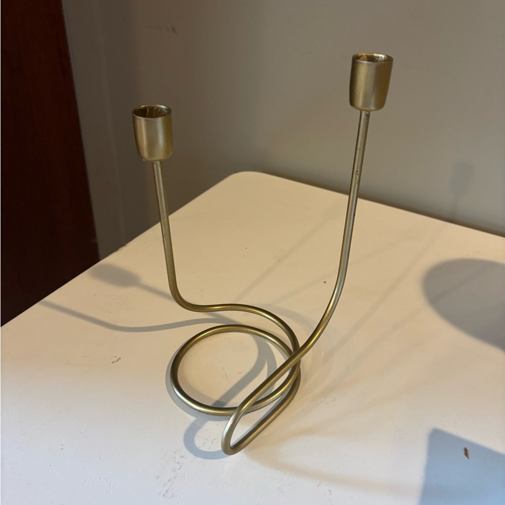 Gold Metal Candle Holder